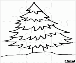 Colorear Puzzle de Abeto - Puzzle de �rbol de navidad