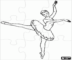 Colorear Puzzle de Ballet - Bailarina en acci�n