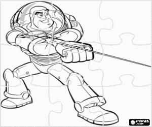 Colorear Puzzle de Buzz Lightyear disparando el rayo l�ser - Puzzle de Toy Story