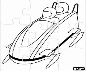 Colorear Puzzle de Descenso en bobsleigh o bobsled a dos