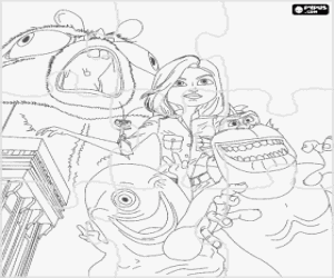 Colorear Puzzle de Genormica, Dr. Cucaracha, B.O.B, el Eslab�n Perdido y Insectosaurio