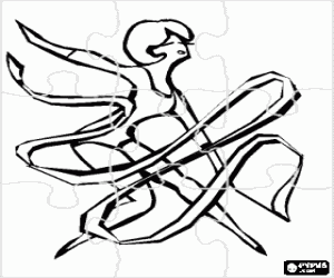 Colorear Puzzle de Gimnasia r�tmica - Ejercicio individual con cinta