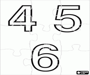 Colorear Puzzle de los n�meros 4, 5 y 6