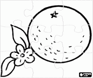 Colorear Puzzle de una naranja