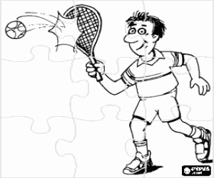 Colorear Puzzles de Jugador de tenis en la ejecuci�n de una volea