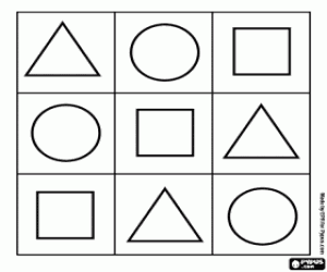 Colorear Reconoce las formas simples: redondas, cuadrados y triangulos