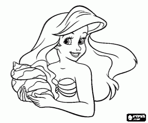 Colorear Retrato de Ariel, la sirenita