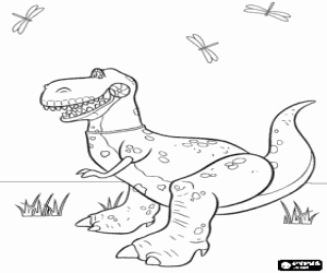 Colorear Rex el dinosaurio, uno de los juguetes protagonistas de Toy Story