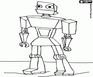 Colorear Robot extraterrestre caminando sobre la superf�cie de un planeta lejano