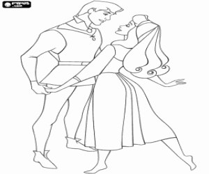 Colorear Rosa y el Pr�ncipe completamente enamorados 