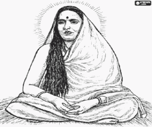 Colorear Sarada Devi, esposa y compa�era espiritual de Ramakrishna Paramahamsa