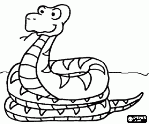 Colorear Serpiente enroscada