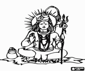 Colorear Shiv� o Shiva - Dios destructor en el Trimurti, la Trinidad hind�