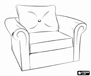 Colorear Sill�n o butaca, asiento de una plaza con respaldo y brazos
