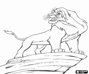 Colorear Simba, el nuevo Rey Le�n, en la roca