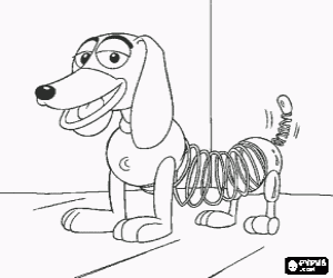 Colorear Slinky Dog es un perro salsicha de juguete hecho con un espiral met�lico