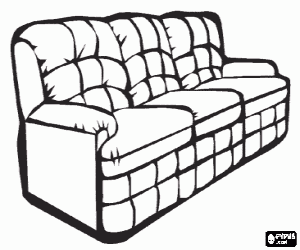 Colorear Sof� de piel muy acolchado de tres plazas 