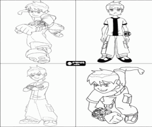 Colorear Tarjetas de invitaci�n de cumplea�os con dibujos de Ben 10
