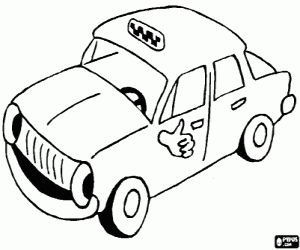 Colorear Taxi, autom�vil con conductor destinado al transporte p�blico