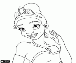 Colorear Tiana, la princesa con una diadema