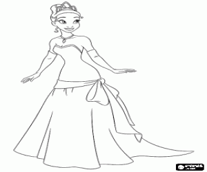Colorear Tiana, una joven camarera de Nueva Orleans