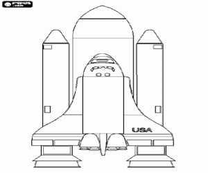 Colorear Transbordador espacial a punto para el lanzamiento - Space shuttle