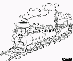 Colorear Tren de vapor con cara