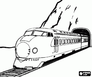 Colorear Tren saliendo de un t�nel