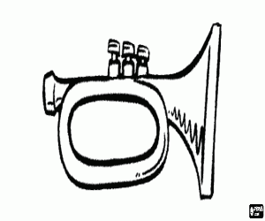 Colorear Trompeta, instrumento musical de viento-metal