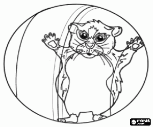 Colorear Un agente en el interior de una bola de hamster