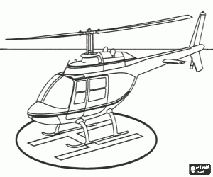 Colorear Un helic�ptero en la plataforma de aterrizaje del helipuerto