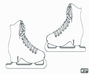 Colorear Un par de patines de hielo para el patinaje art�stico