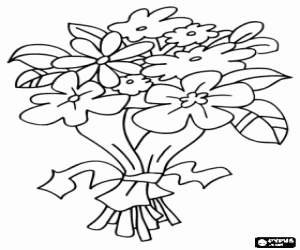 Colorear Un precioso ramo de flores, un bonito regalo para mam�