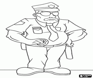 Colorear Un veterano agente de polic�a 