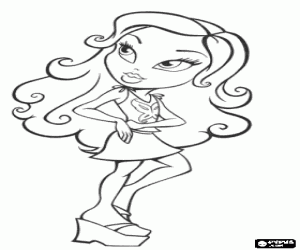 Colorear Una chica Bratz - Cloe, su sobrenombre es Angel