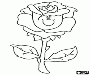 Colorear Una preciosa rosa como un regalo para mam�