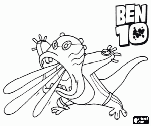 Colorear Upchuck es un peque�o alien con cuatro lenguas adhesivas 