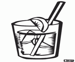 Colorear Vaso de limonada o refresco de lim�n con una ca�ita a punto para beber