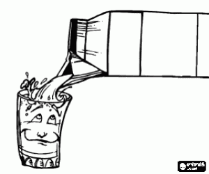 Colorear Vaso de vidrio llenand�se con el l�quido de un tetrabrick