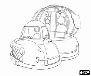 Colorear Veh�culo con remolque del planeta 51