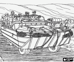 Colorear Veh�culo militar anfibio