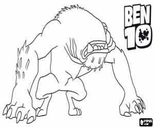 Colorear Wildmutt, Bestia o Feral es la primera transformaci�n intencionada de Ben 10 con el Omnitrix