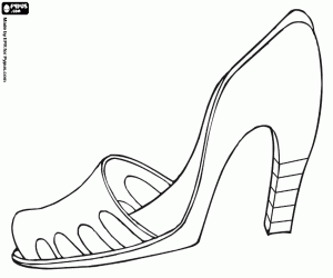 Colorear Zapato de mujer, sandalia de tac�n alto