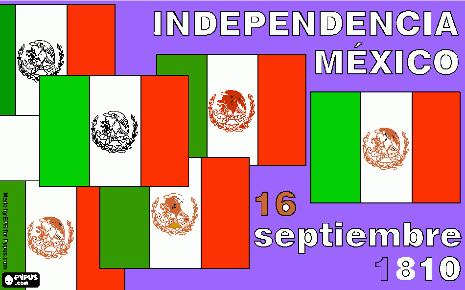 16 de septiembre - Dia de la Independencia de México para colorear