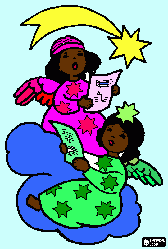 2 angelitos negros para colorear