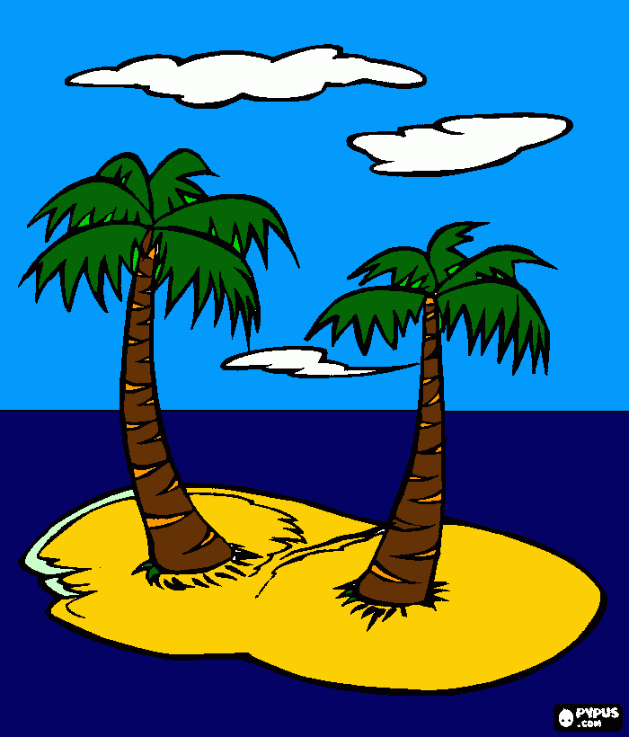 2 PALMERAS para colorear
