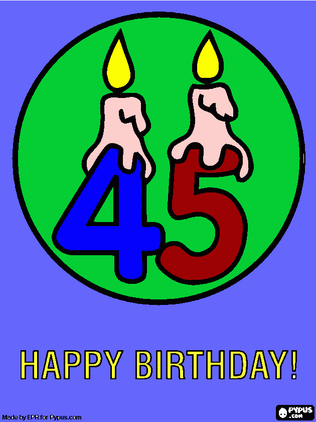 45 años para colorear