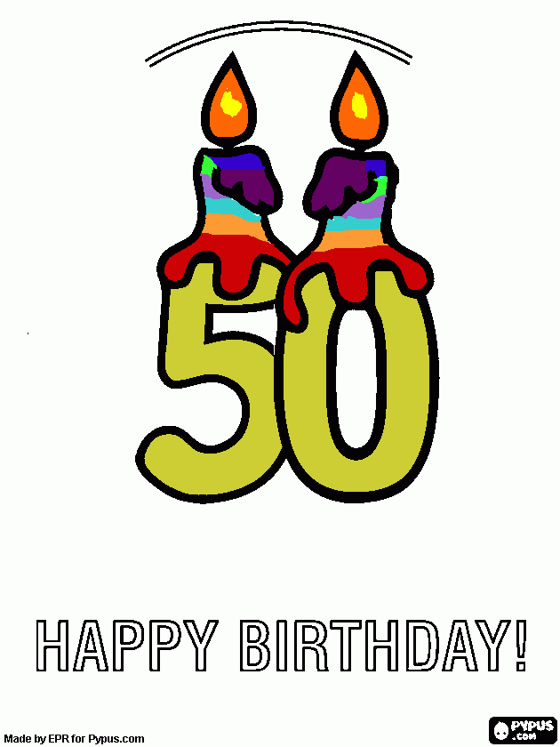 50 años  para colorear