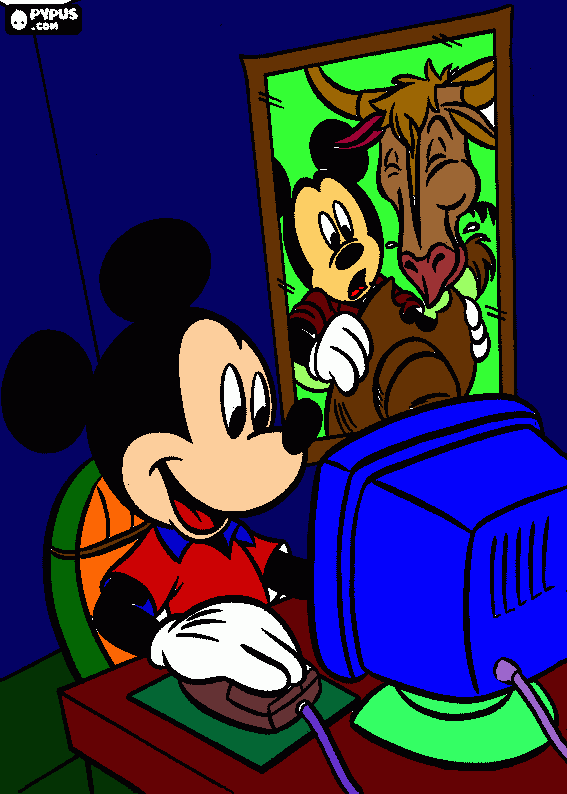 a  mi hermana le gusta a mickey mouse y lo pinte para colorear