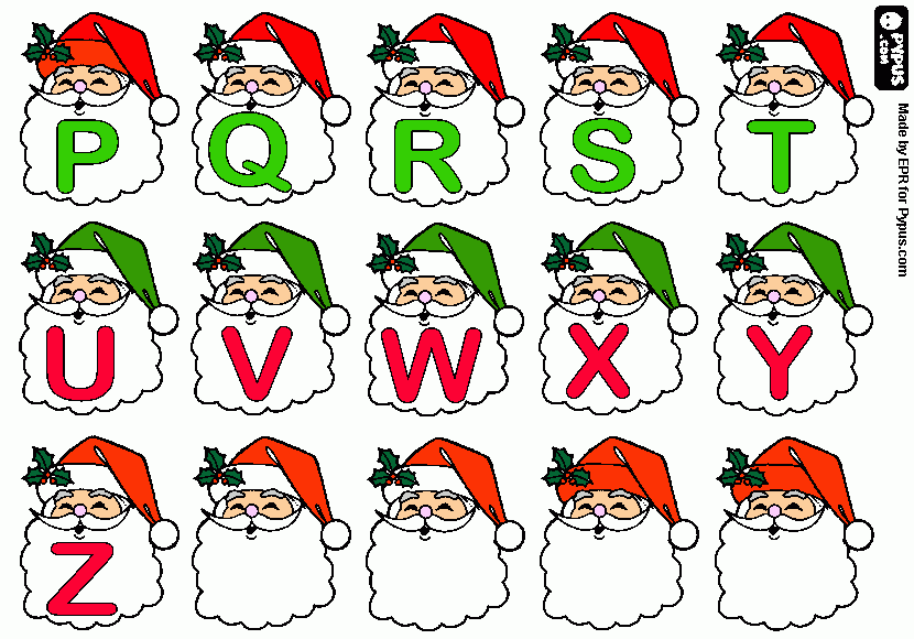 abecedari pare noel para colorear